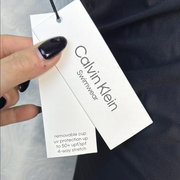 Calvin Klein | Standard Front Shirring Colorblock Panel One Piece, Size 14, NWT - Picture 5 of 15